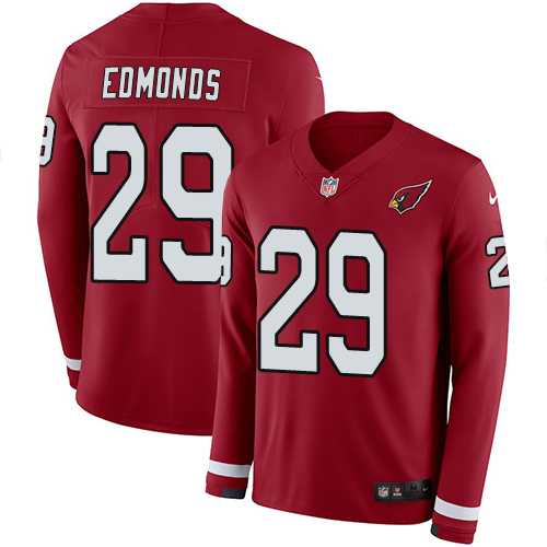 Nike Arizona Cardinals #29 Chase Edmonds Red Team Color Men's Stitched NFL Limited Therma Long Sleeve Jersey