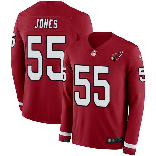 Nike Arizona Cardinals #55 Chandler Jones Red Team Color Men's Stitched NFL Limited Therma Long Sleeve Jersey