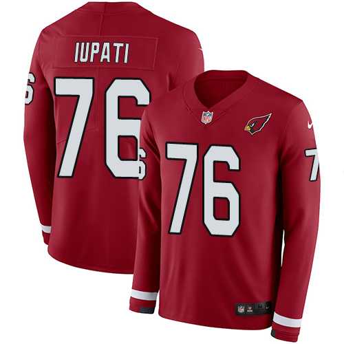 Nike Arizona Cardinals #76 Mike Iupati Red Team Color Men's Stitched NFL Limited Therma Long Sleeve Jersey