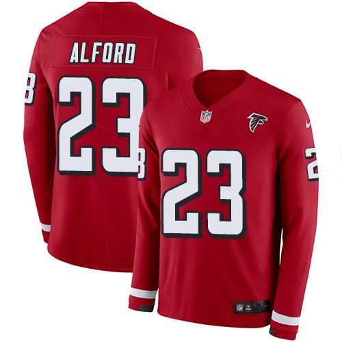 Nike Atlanta Falcons #23 Robert Alford Red Team Color Men's Stitched NFL Limited Therma Long Sleeve Jersey