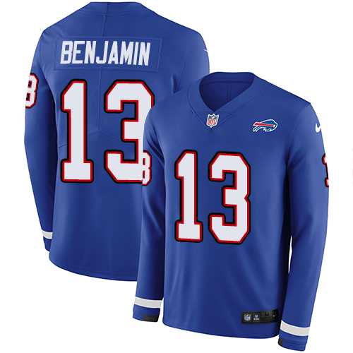 Nike Buffalo Bills #13 Kelvin Benjamin Royal Blue Team Color Men's Stitched NFL Limited Therma Long Sleeve Jersey