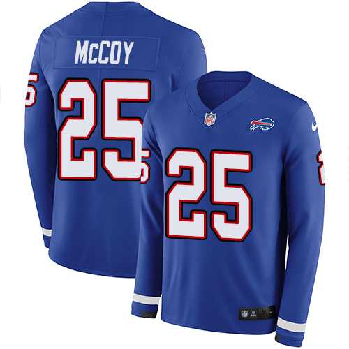 Nike Buffalo Bills #25 LeSean McCoy Royal Blue Team Color Men's Stitched NFL Limited Therma Long Sleeve Jersey