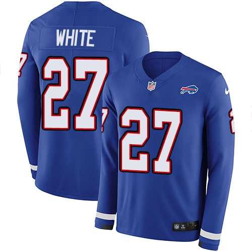 Nike Buffalo Bills #27 Tre'Davious White Royal Blue Team Color Men's Stitched NFL Limited Therma Long Sleeve Jersey