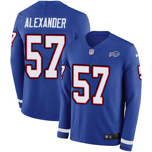 Nike Buffalo Bills #57 Lorenzo Alexander Royal Blue Team Color Men's Stitched NFL Limited Therma Long Sleeve Jersey
