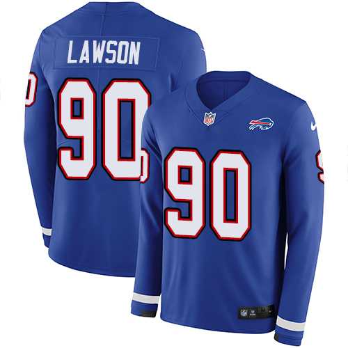 Nike Buffalo Bills #90 Shaq Lawson Royal Blue Team Color Men's Stitched NFL Limited Therma Long Sleeve Jersey