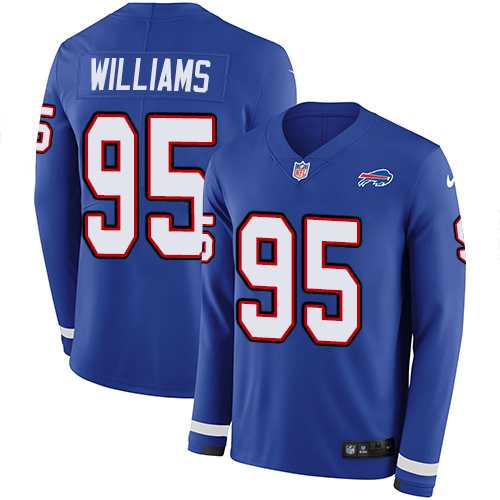 Nike Buffalo Bills #95 Kyle Williams Royal Blue Team Color Men's Stitched NFL Limited Therma Long Sleeve Jersey