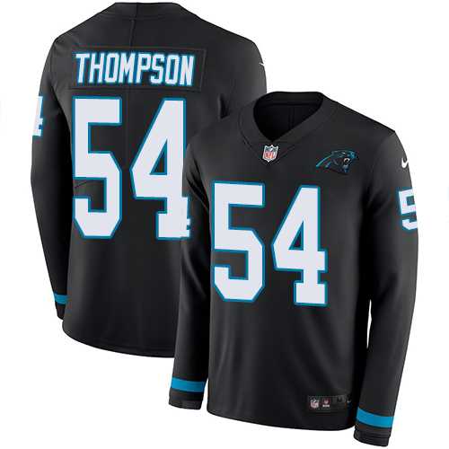 Nike Carolina Panthers #54 Shaq Thompson Black Team Color Men's Stitched NFL Limited Therma Long Sleeve Jersey