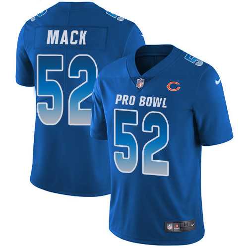 Nike Chicago Bears #52 Khalil Mack Royal Men's Stitched NFL Limited NFC 2019 Pro Bowl Jersey