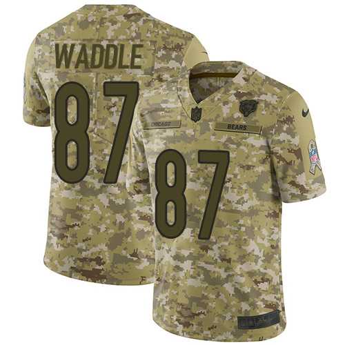 Nike Chicago Bears #87 Tom Waddle Camo Men's Stitched NFL Limited 2018 Salute To Service Jersey