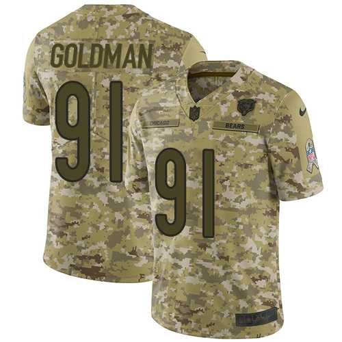 Nike Chicago Bears #91 Eddie Goldman Camo Men's Stitched NFL Limited 2018 Salute To Service Jersey