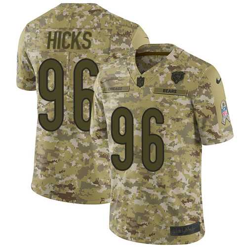 Nike Chicago Bears #96 Akiem Hicks Camo Men's Stitched NFL Limited 2018 Salute To Service Jersey