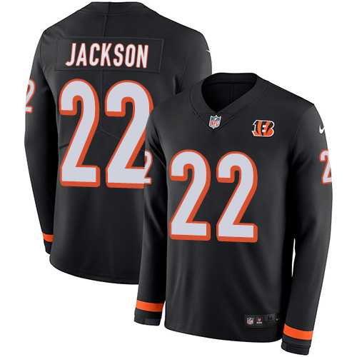 Nike Cincinnati Bengals #22 William Jackson Black Team Color Men's Stitched NFL Limited Therma Long Sleeve Jersey