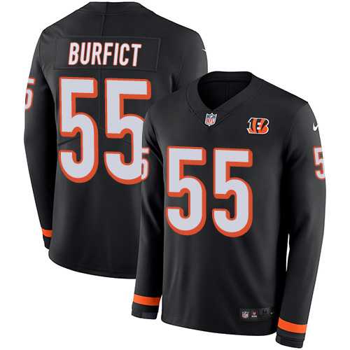 Nike Cincinnati Bengals #55 Vontaze Burfict Black Team Color Men's Stitched NFL Limited Therma Long Sleeve Jersey