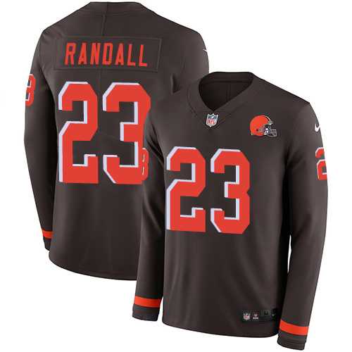 Nike Cleveland Browns #23 Damarious Randall Brown Team Color Men's Stitched NFL Limited Therma Long Sleeve Jersey