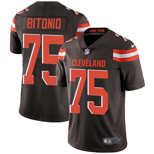 Nike Cleveland Browns #75 Joel Bitonio Brown Team Color Men's Stitched NFL Vapor Untouchable Limited Jersey