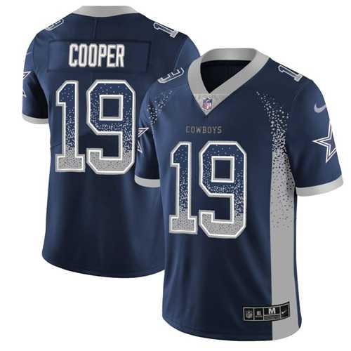 Nike Dallas Cowboys #19 Amari Cooper Navy Blue Team Color Men's Stitched NFL Limited Rush Drift Fashion Jersey