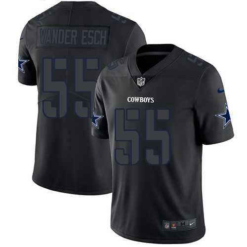 Nike Dallas Cowboys #55 Leighton Vander Esch Black Men's Stitched NFL Limited Rush Impact Jersey