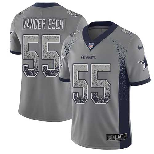 Nike Dallas Cowboys #55 Leighton Vander Esch Gray Men's Stitched NFL Limited Rush Drift Fashion Jersey