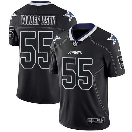 Nike Dallas Cowboys #55 Leighton Vander Esch Lights Out Black Men's Stitched NFL Limited Rush Jersey