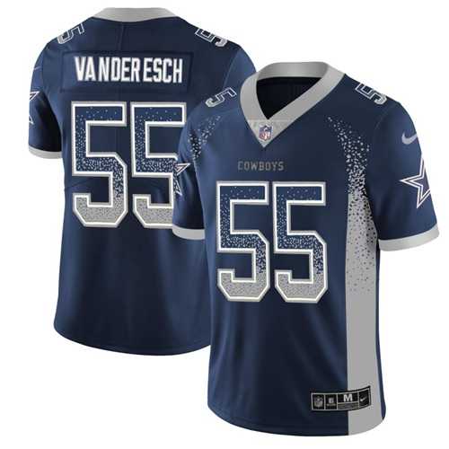 Nike Dallas Cowboys #55 Leighton Vander Esch Navy Blue Team Color Men's Stitched NFL Limited Rush Drift Fashion Jersey