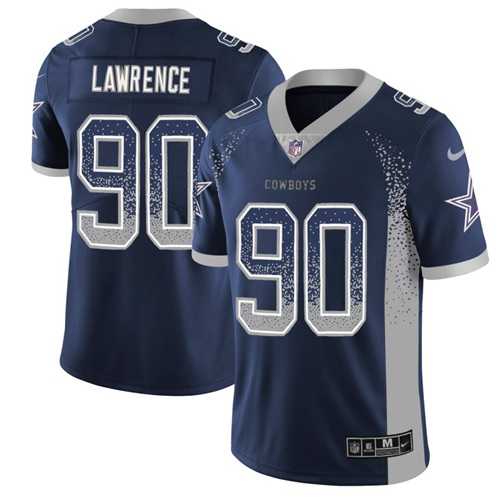 Nike Dallas Cowboys #90 Demarcus Lawrence Navy Blue Team Color Men's Stitched NFL Limited Rush Drift Fashion Jersey