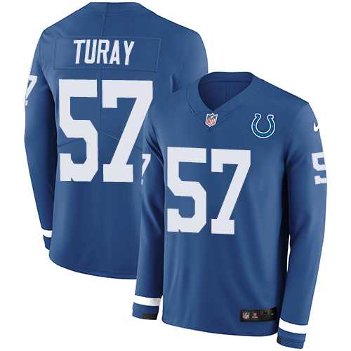 Nike Indianapolis Colts #57 Kemoko Turay Royal Blue Team Color Men's Stitched NFL Limited Therma Long Sleeve Jersey
