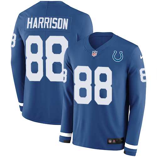 Nike Indianapolis Colts #88 Marvin Harrison Royal Blue Team Color Men's Stitched NFL Limited Therma Long Sleeve Jersey