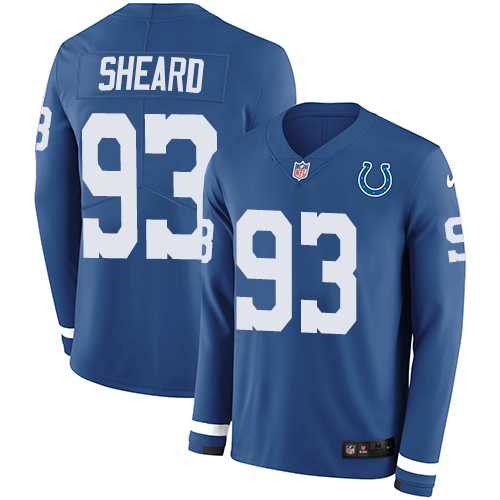 Nike Indianapolis Colts #93 Jabaal Sheard Royal Blue Team Color Men's Stitched NFL Limited Therma Long Sleeve Jersey