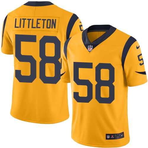 Nike Los Angeles Rams #58 Cory Littleton Gold Men's Stitched NFL Limited Rush Jersey