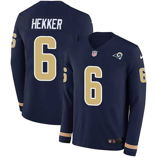 Nike Los Angeles Rams #6 Johnny Hekker Navy Blue Team Color Men's Stitched NFL Limited Therma Long Sleeve Jersey