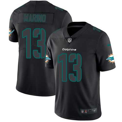 Nike Miami Dolphins #13 Dan Marino Black Men's Stitched NFL Limited Rush Impact Jersey