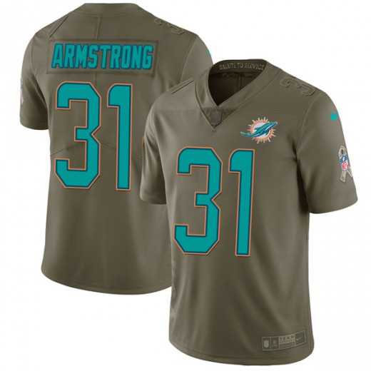 Nike Miami Dolphins #31 Cornell Armstrong Olive Men's Stitched NFL Limited 2017 Salute To Service Jersey