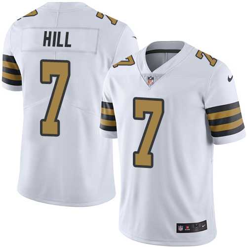 Nike New Orleans Saints #7 Taysom Hill White Men's Stitched NFL Limited Rush Jersey