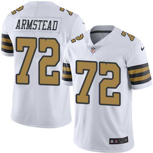 Nike New Orleans Saints #72 Terron Armstead White Men's Stitched NFL Limited Rush Jersey