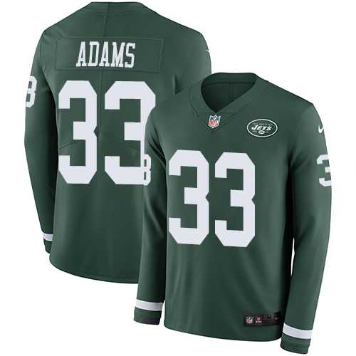 Nike New York Jets #33 Jamal Adams Green Team Color Men's Stitched NFL Limited Therma Long Sleeve Jersey