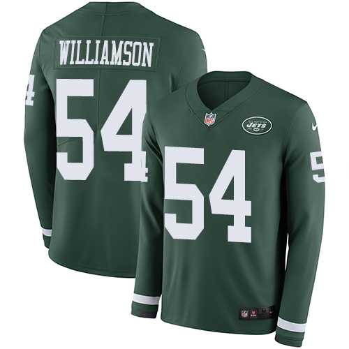 Nike New York Jets #54 Avery Williamson Green Team Color Men's Stitched NFL Limited Therma Long Sleeve Jersey
