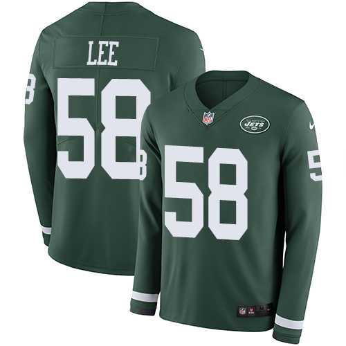 Nike New York Jets #58 Darron Lee Green Team Color Men's Stitched NFL Limited Therma Long Sleeve Jersey