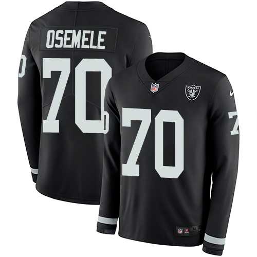 Nike Oakland Raiders #70 Kelechi Osemele Black Team Color Men's Stitched NFL Limited Therma Long Sleeve Jersey