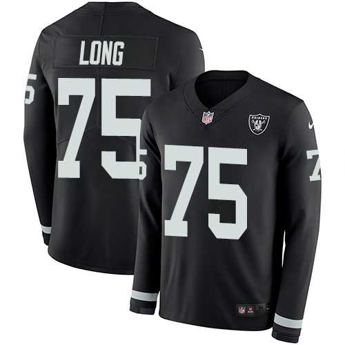 Nike Oakland Raiders #75 Howie Long Black Team Color Men's Stitched NFL Limited Therma Long Sleeve Jersey