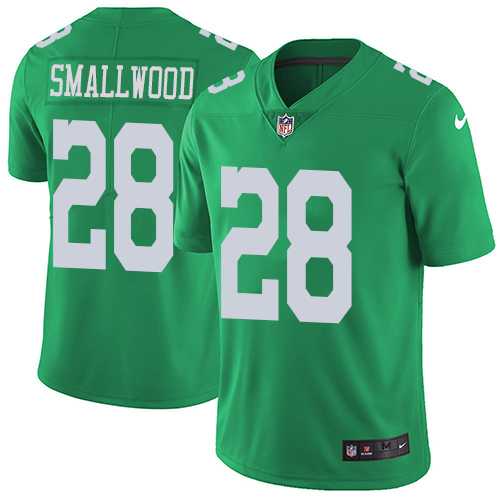 Nike Philadelphia Eagles #28 Wendell Smallwood Green Men's Stitched NFL Limited Rush Jersey