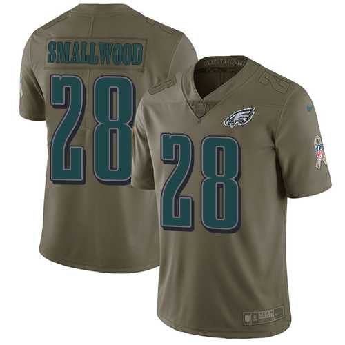 Nike Philadelphia Eagles #28 Wendell Smallwood Olive Men's Stitched NFL Limited 2017 Salute To Service Jersey