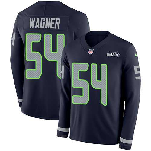 Nike Seattle Seahawks #54 Bobby Wagner Steel Blue Team Color Men's Stitched NFL Limited Therma Long Sleeve Jersey
