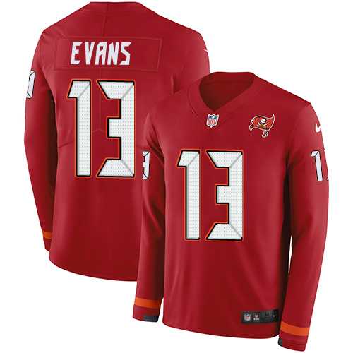 Nike Tampa Bay Buccaneers #13 Mike Evans Red Team Color Men's Stitched NFL Limited Therma Long Sleeve Jersey
