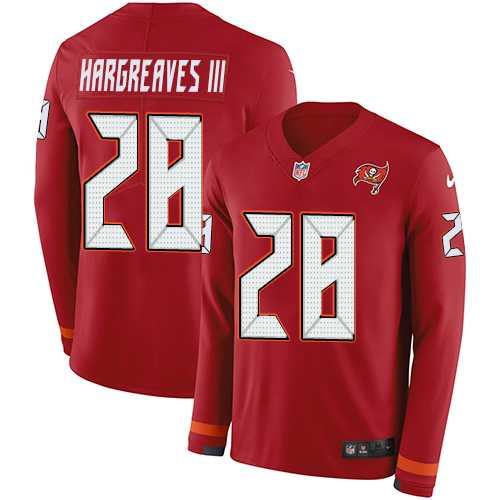 Nike Tampa Bay Buccaneers #28 Vernon Hargreaves III Red Team Color Men's Stitched NFL Limited Therma Long Sleeve Jersey
