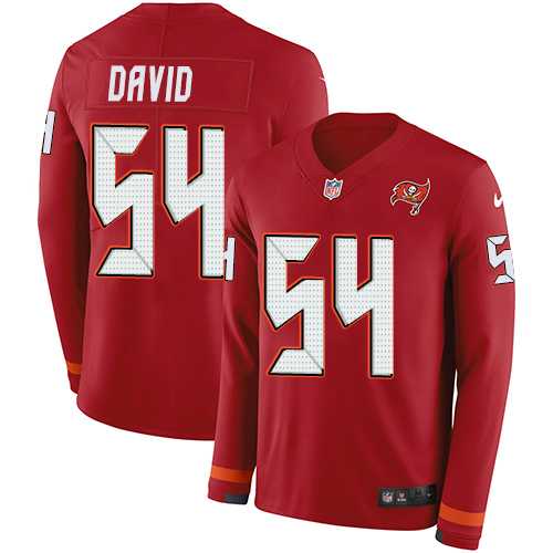 Nike Tampa Bay Buccaneers #54 Lavonte David Red Team Color Men's Stitched NFL Limited Therma Long Sleeve Jersey