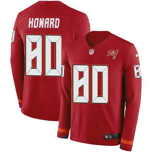 Nike Tampa Bay Buccaneers #80 O. J. Howard Red Team Color Men's Stitched NFL Limited Therma Long Sleeve Jersey
