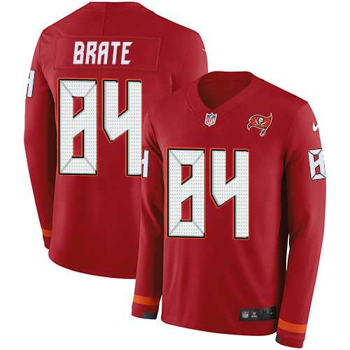 Nike Tampa Bay Buccaneers #84 Cameron Brate Red Team Color Men's Stitched NFL Limited Therma Long Sleeve Jersey