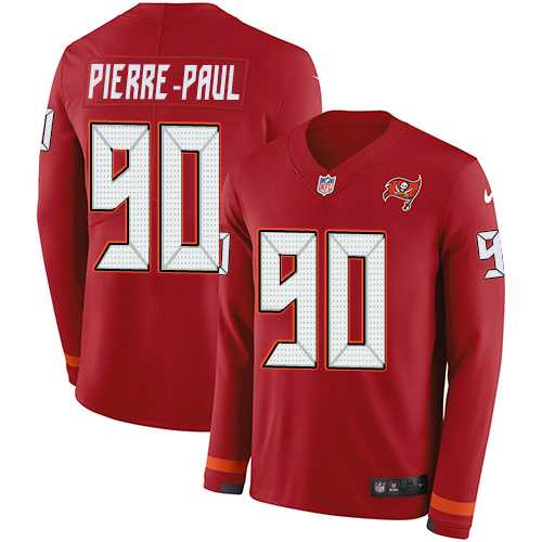 Nike Tampa Bay Buccaneers #90 Jason Pierre-Paul Red Team Color Men's Stitched NFL Limited Therma Long Sleeve Jersey
