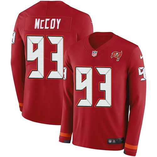 Nike Tampa Bay Buccaneers #93 Gerald McCoy Red Team Color Men's Stitched NFL Limited Therma Long Sleeve Jersey