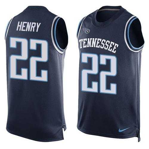 Nike Tennessee Titans #22 Derrick Henry Navy Blue Team Color Men's Stitched NFL Limited Tank Top Jersey